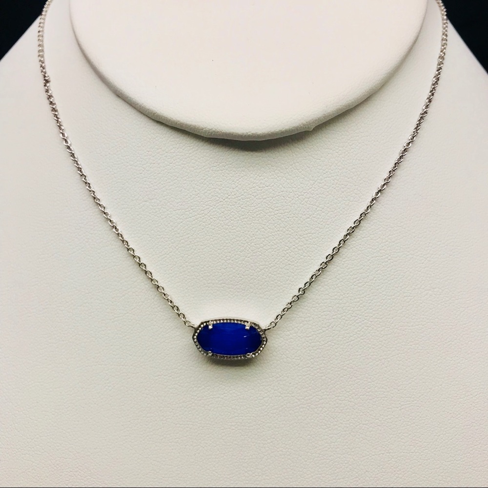Kendra Scott Elisa Cobalt Blue Necklace in Silver Tone